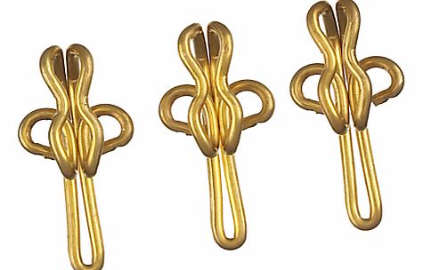 R7 Brass Curtain Hooks, Pack of 30