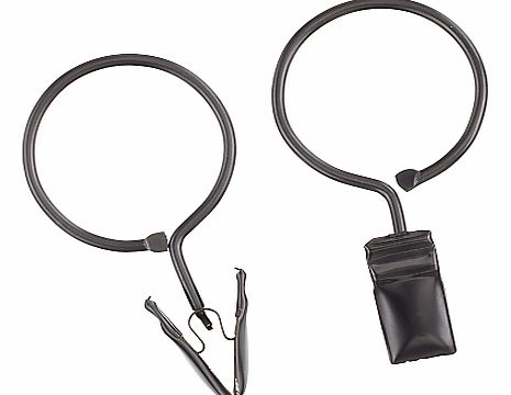 Ring Clip Hooks, Pack of 10, Black
