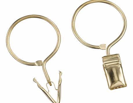 Ring Clip Hooks, Pack of 10, Brass