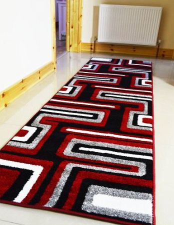 RUGS 4 HOME *5 sizes*NEW SMALL MEDIUM XX LARGE MODERN BLACK RED SILVER WHITE RETRO CARVED QUALITY HALL RUNNER LIVING ROOM MAT CHEAP BEDROOM OFFICE SOFT RUG (66 X 230 CMS)