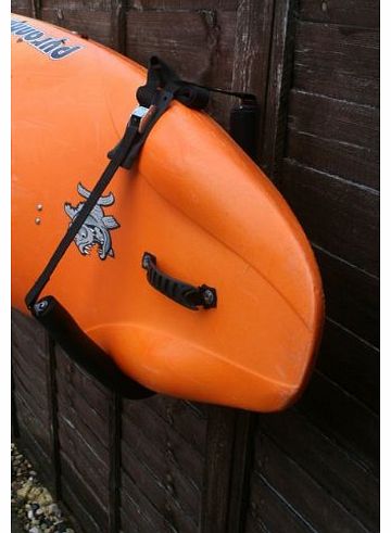 Kayak Canoe Wall Storage Bracket Hanger Rack (Pair) Fully Padded for complete protection and include intergral strap and buckle to fully secure your kayak. Folds away flat when not in use