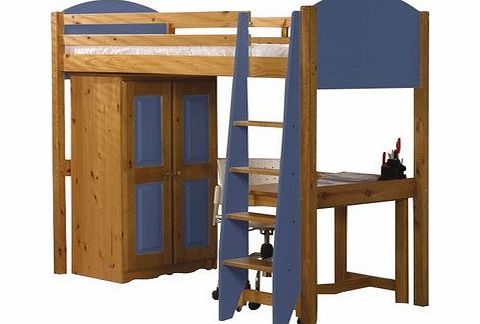 Rustic Retreat High Sleeper Bunk Bed Pieces Included: Bed Frame Only, Finish: Blue