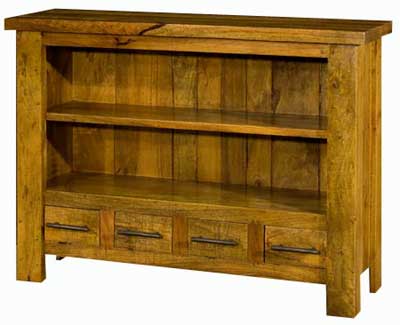 Rough Sawn 35in x 47.25cms Low Bookcase