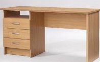 Ryman Home office Desk with 4 drawers 1 Shelf - Color: Beech Effect