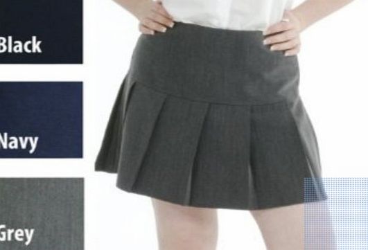 S.S.S Brand New Girls Pleated School Skirt (16, Grey)