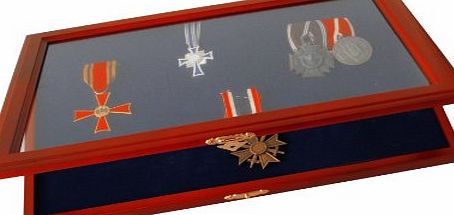 Safe Wooden Display Case for Medals and Badges of Honour