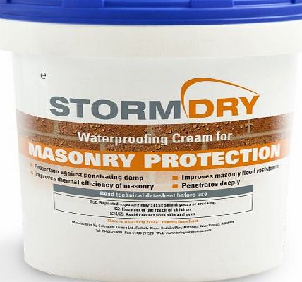 Safeguard Europe Ltd Stormdry Masonry Protection Cream 5L - The Only BBA Certified Brick Waterproofer - Proven 25 Year Protection Against Penetrating Damp