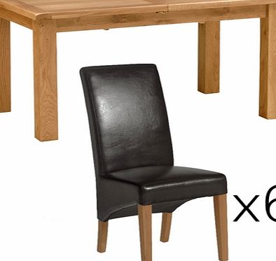 Salisbury Oak 150-200cm Ext. Dining Table and 6