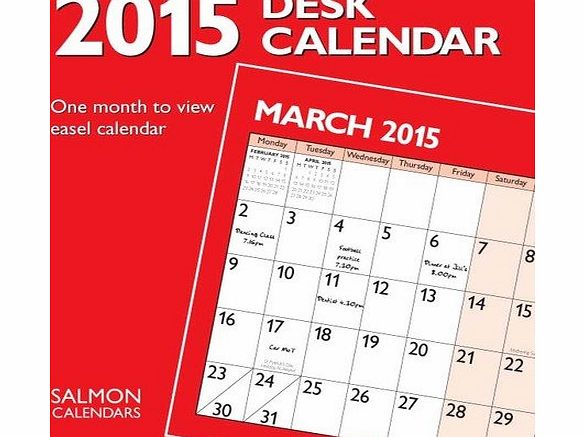 Salmon 2015 easel style desk calendar - one month to view
