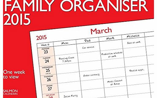 Salmon 2015 family organiser calendar - one week to view
