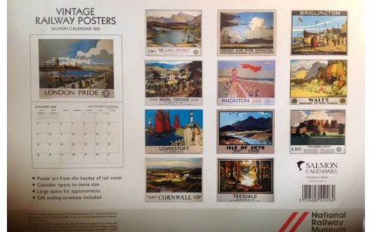 Salmon Vintage Railway Posters Wall Calendar 2015