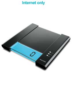 salter Blue Backlit electronic Glass Platform Scales - Black