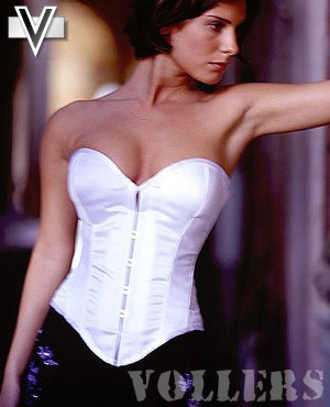 White Satin Padded Vollers Corset