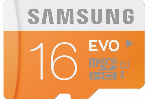 Samsung Memory 16GB Evo MicroSDHC UHS-I Grade 1 Class 10 Memory Card with SD Adapter