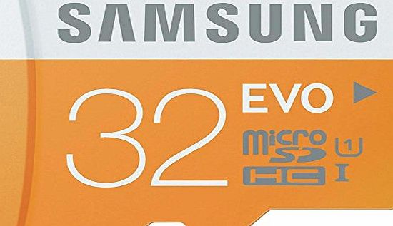 Samsung Memory 32GB Evo MicroSDHC UHS-I Grade 1 Class 10 Memory Card with SD Adapter