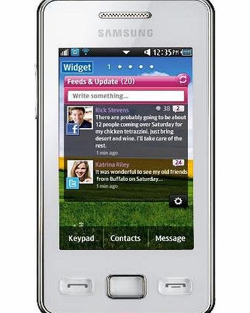 Samsung S5260 Tocco Icon White Smart Mobile Phone on Vodafone Pay as you go / Pre-Pay / PAYG