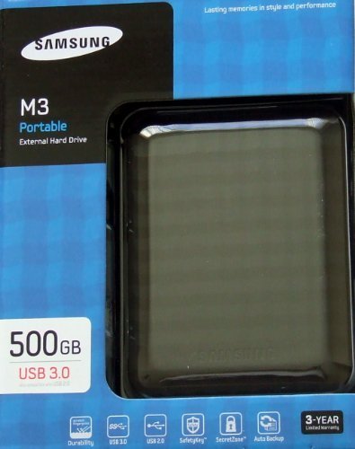 Samsung  500GB M3 PORTABLE USB3.0 EXTERNAL HDD BLACK (HDDEXT3-HX-M500TCB/SGT)