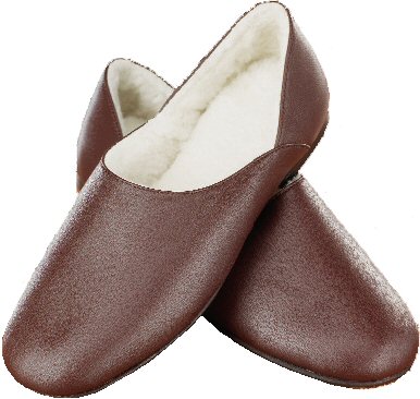 Churchill Leather Slippers: Brown