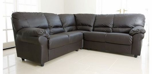 Polo Brown PU Leather Large corner Group Sofa Suite