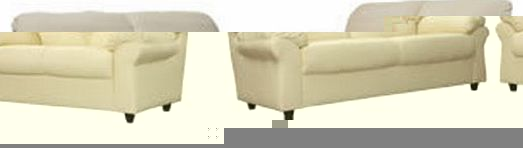Polo Cream PU Leather 3+2 Seater Sofa Suite