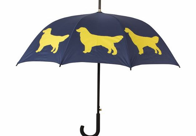 San Francisco Umbrella Company Golden Retriever Umbrella Gold on Blue