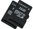 1GB MicroSD Card Twin Pack