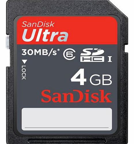 Sandisk 4 GB Class 6 Ultra SDHC Memory Card (30 MB/sec)