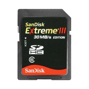 4GB Extreme III SD Card (SDHC) 30MB/s -