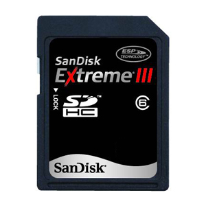 SanDisk 4GB Extreme III SD Cards (SDHC) 20MB/s -