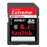 Sandisk 8GB Extreme HD Video SDHC Memory Card