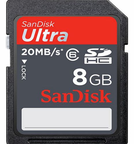 Sandisk Class 6 Ultra SDHC 8 GB Memory Card (20 MB/sec)