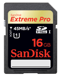 Extreme Pro SDHC 45MB/sec UHS-I Card -