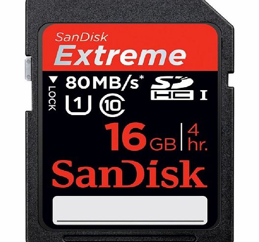 Sandisk Extreme SDHC UHS-I memory card - 16 GB - Class 10