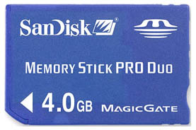 Memory Stick Duo Pro 4GB