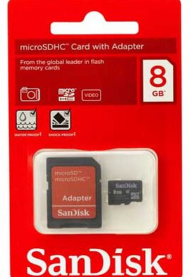 SanDisk microSD 8GB Memory Card with Adaptor