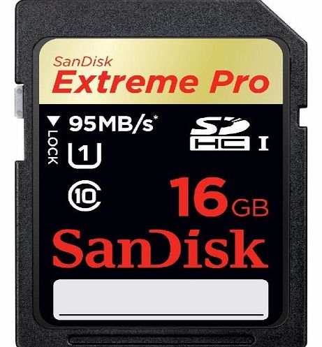 Sandisk SDHC Extreme Pro Memory Card - 16 GB (95 Mbps)