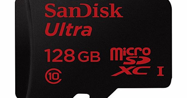 SanDisk Ultra 128 GB microSDHC UHS-I Class 10 Memory Card with Adapter up to 48MB/s Read (SDSDQUAN-128G-G4A)