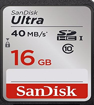 SanDisk Ultra SDHC 16 GB UHS-I Class 10 Memory Card 40 MB/s (SDSDUN-016G-G46)