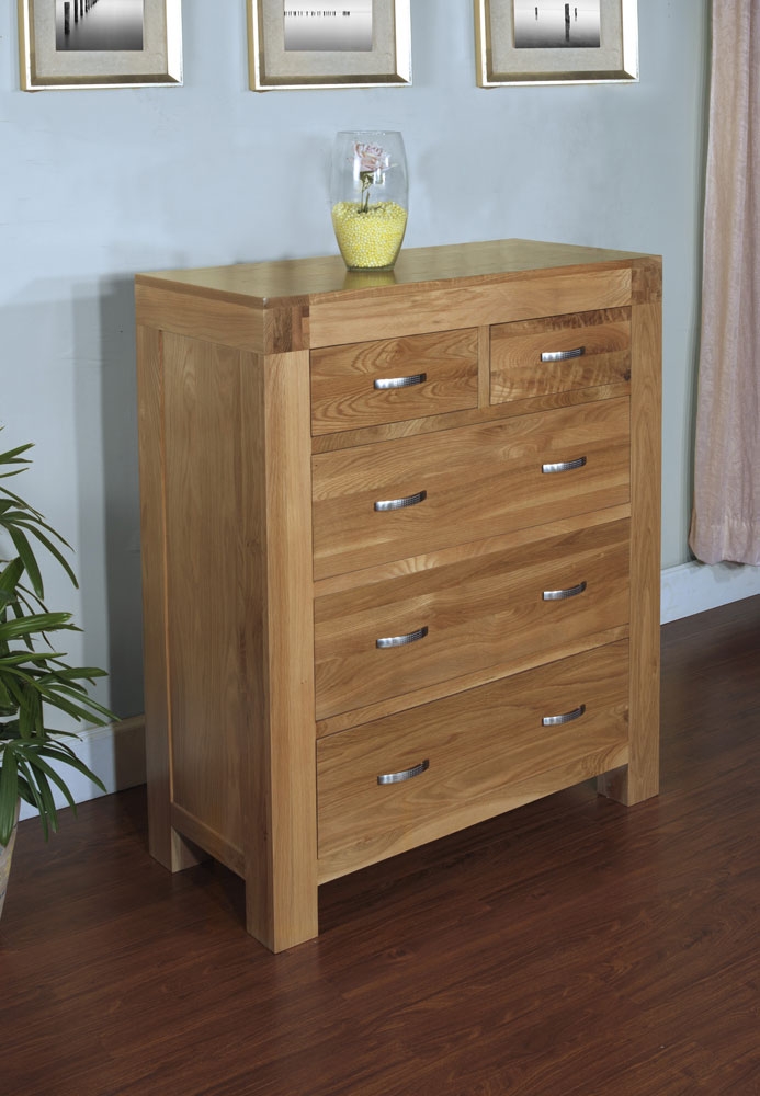 Blonde Oak 2 over 3 Chest of Drawers