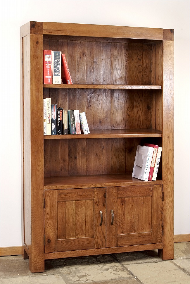 Reclaimed Oak 2 Door Bookcase with 2