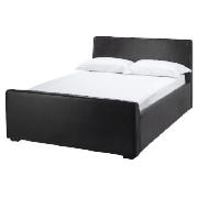 Santorini Faux Leather double Bed, black