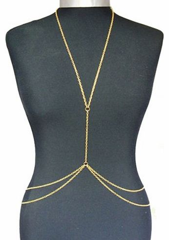 Womens Sexy Fashion Gold Body Belly Waist Chain Bikini Beach Harness Necklace