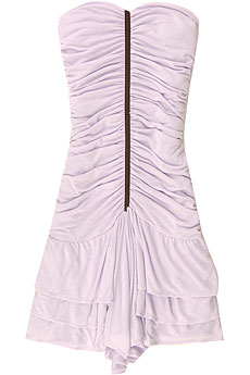 Ruched jersey strapless dress