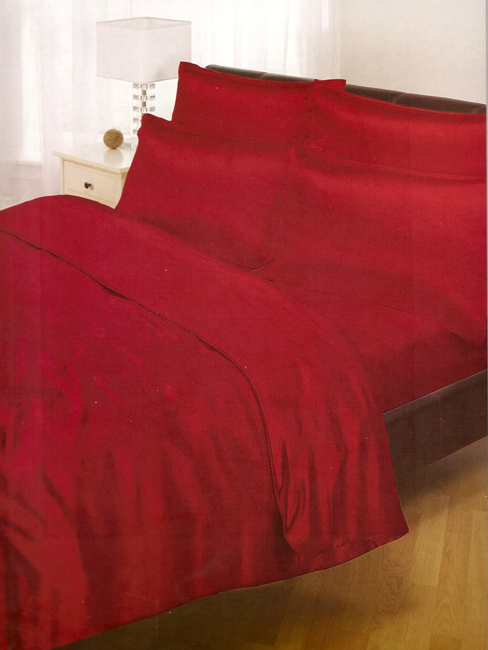 Satin Sheets Red Satin Super King Duvet Cover, Fitted Sheet