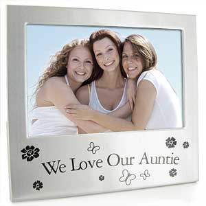 Satin Silver We Love Our Auntie Photo Frame