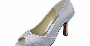 SATIN Stiletto Heel Pumps Womens Shoes White