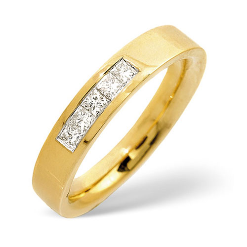 0.25 Ct Five Stone Diamond Wedding Ring In 18 Carat Yellow Gold- H / SI1