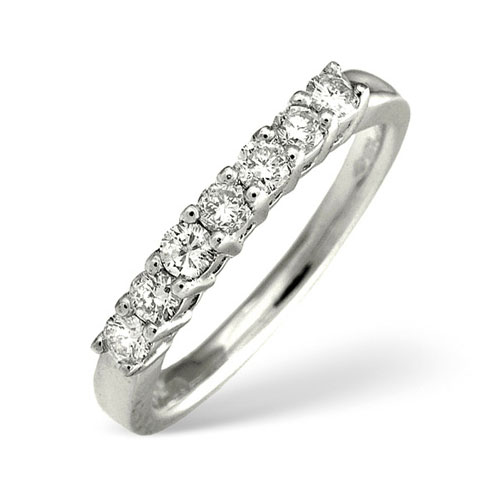 0.43 Carat Seven Stone Diamond Ring In Platinum