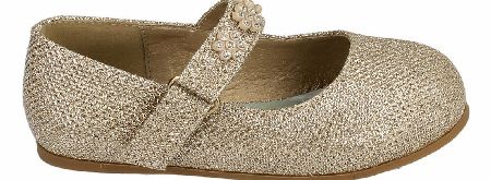 SAVANNAH Gold Glitter Ballerina Shoe