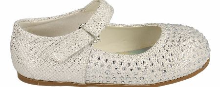 SAVANNAH White Glitter Ballerina Shoe